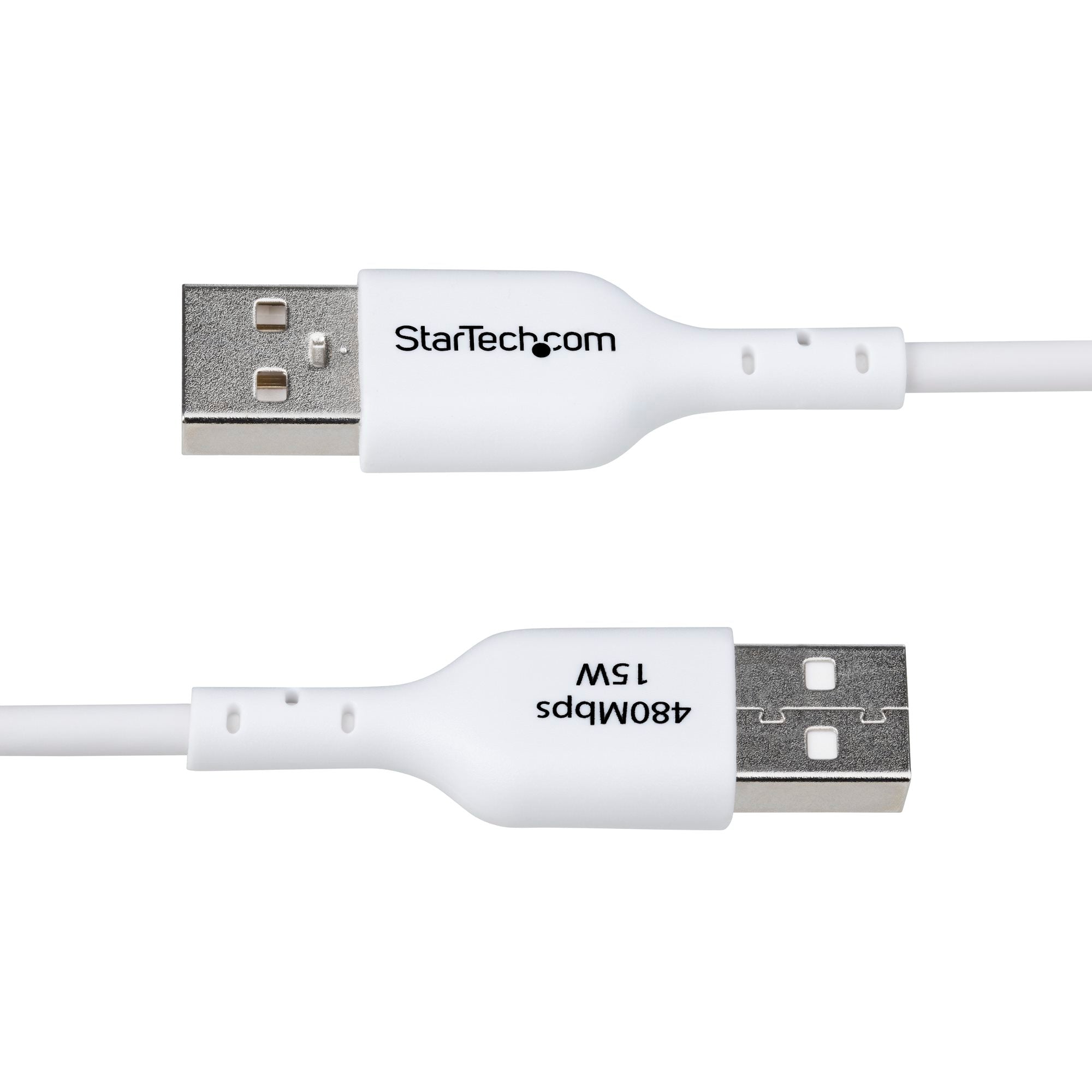 USB-A to USB-C Charging Cable, Charge & Sync, 3A, USB 2.0, TPE Jacket - White USB Charging Cord 