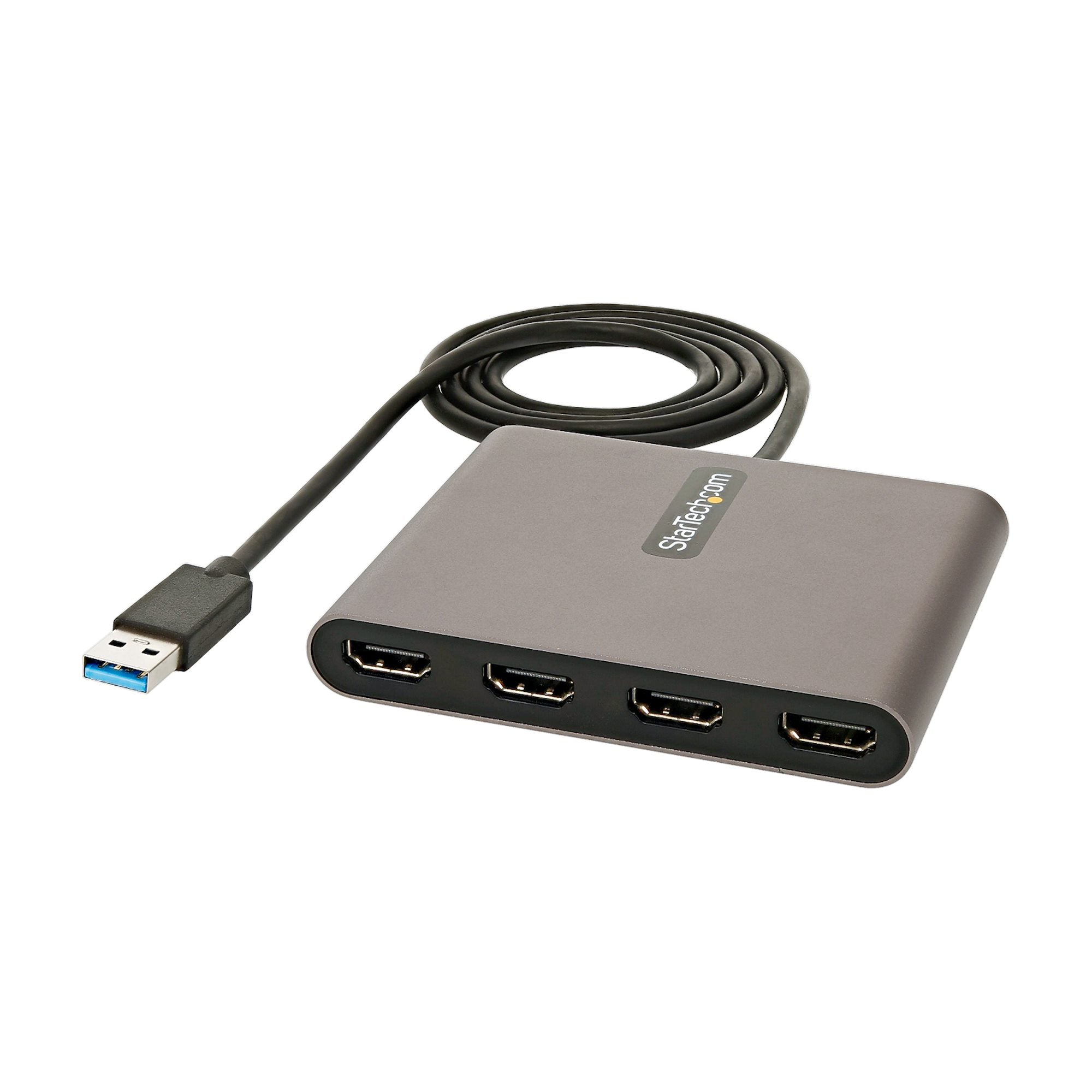 USB 3.0 to Quad HDMI Adapter, USB to 4x HDMI Monitor Converter for Windows (no support for macOS/ChromeOS/Linux) - TAA 