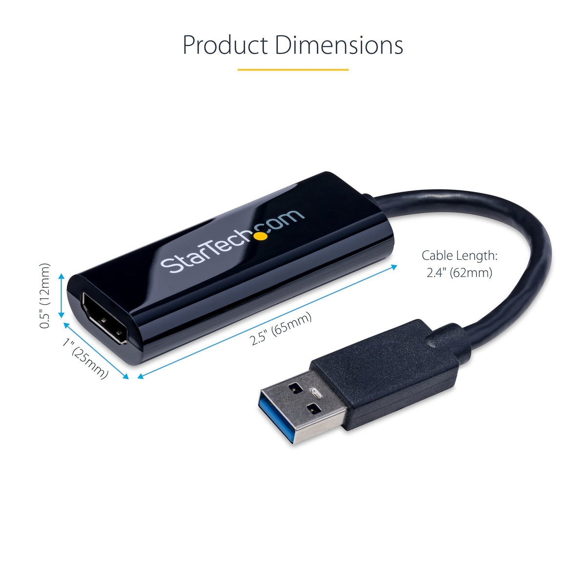StarTech.com USB 3.0 to HDMI Adapter, 1080p Monitor Converter for Windows, USB-A to HDMI Display Adapter