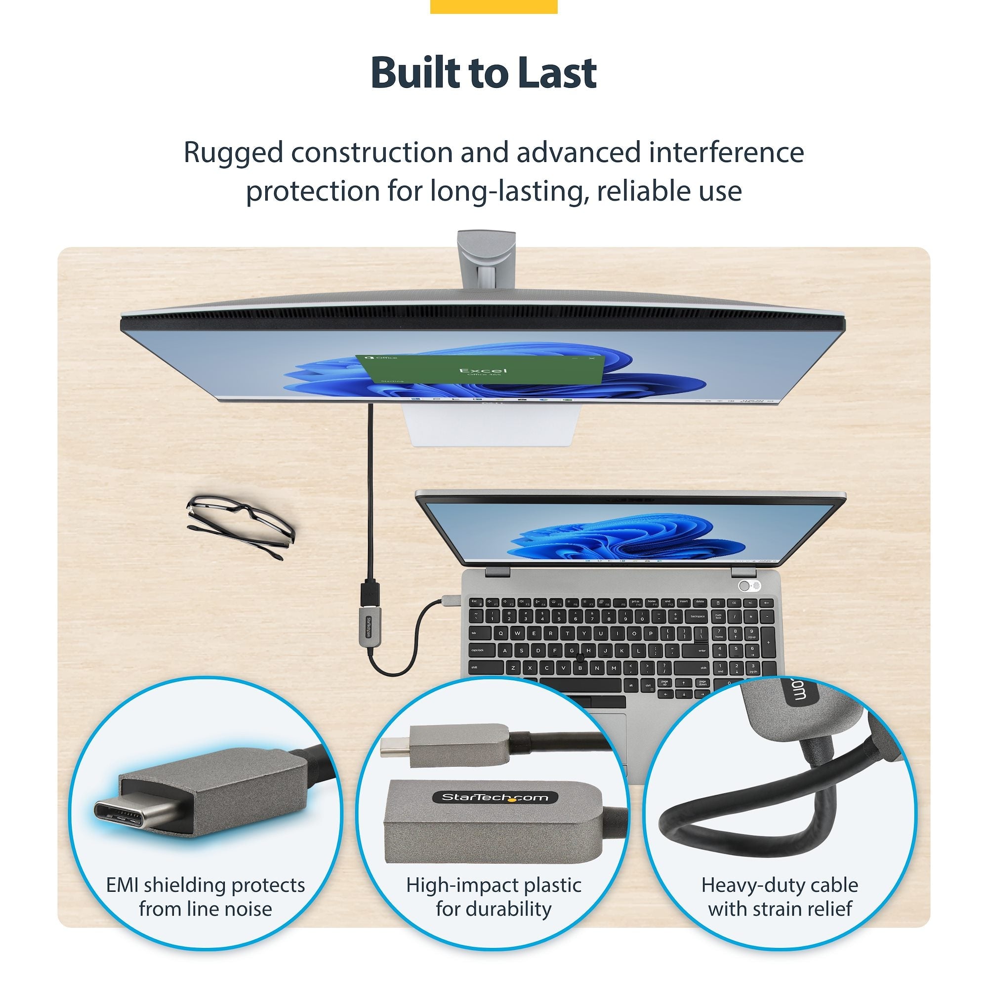 USB-C to HDMI Adapter, 4K 60Hz Video, HDR10, USB-C to HDMI Monitor Dongle, USB4 / Thunderbolt Compatible 