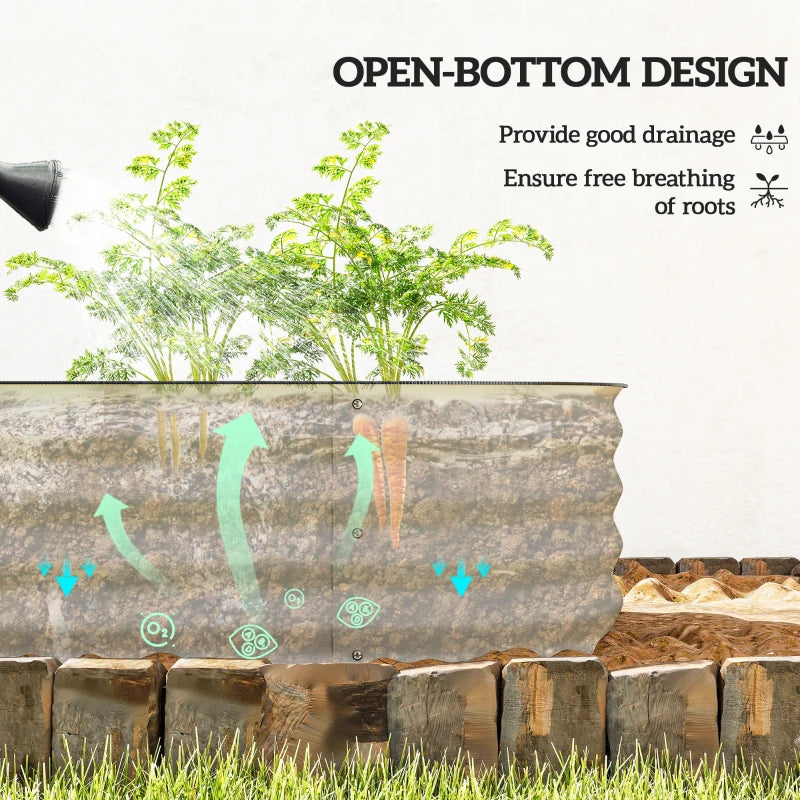 7.9 x 2 x 1ft Galvanized Raised Garden Bed Kit, Metal Planter Box with Safety Edging, Cream White
