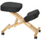 Ergonomic Kneeling Chair, Posture Chair with Rubberwood Frame, Rolling Wheels for Office, Posture Correction, Black