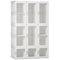 HOMCOM Portable Wardrobe Closet, Bedroom Armoire, Foldable Clothes Organizer with Cube Storage, Hanging Rods, Magnet Doors, White