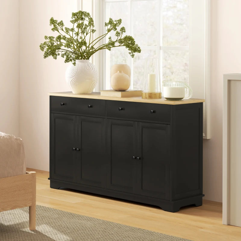 Modern Sideboard, Buffet Cabinet with Storage Drawers, Adjustable Shelves for Living Room, Dining Room, Entryway, Black
