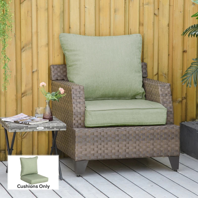 Patio Chair Cushions, Thick Deep Seat Outdoor Seat Cushion with Back Cushion, Light Green