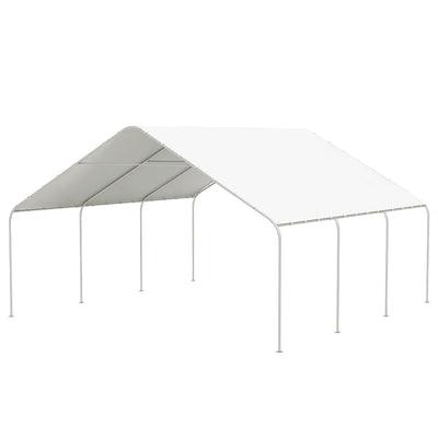 Outsunny 19' x 19.5' Carport, Portable Garage and Patio Canopy Tent, Anti-UV Cover for Car, Truck, Boat, Catering, Wedding 