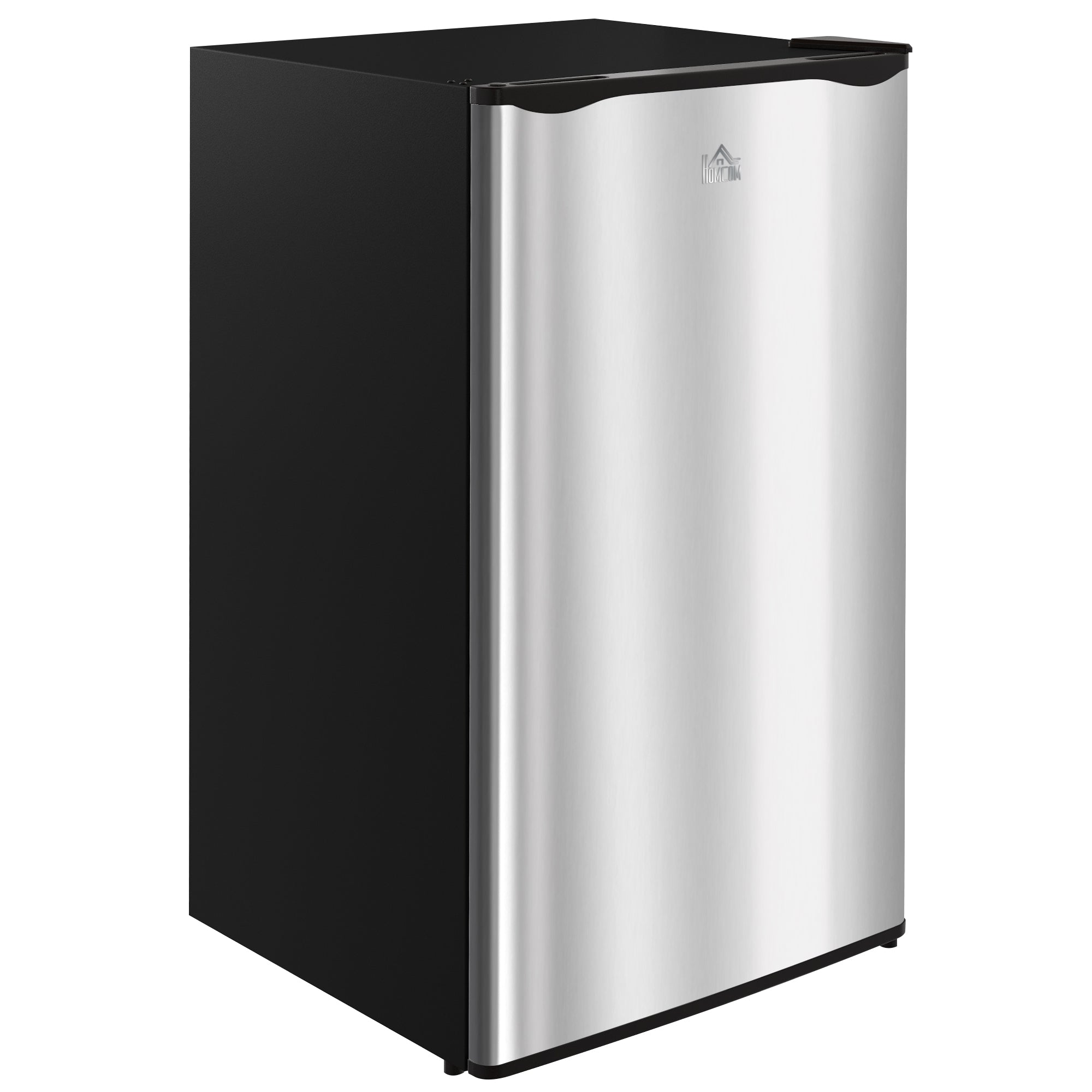 HOMCOM Compact Cooling: Mini Fridge with Freezer, Adjustable Shelf, Mechanical Thermostat, Reversible Door, Silver Finish 