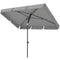 6' x 4' Patio Umbrella with Tilt, Rectangular Outdoor Umbrella for Garden, Grey