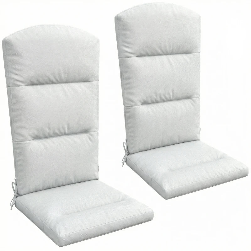 Patio Chair Cushion for Adirondack Chairs Replacement Cushion with Back and Ties, Light Grey