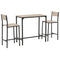 HOMCOM Industrial 3 Piece Dining Set Counter Height Table and High Back Stools for Small Spaces