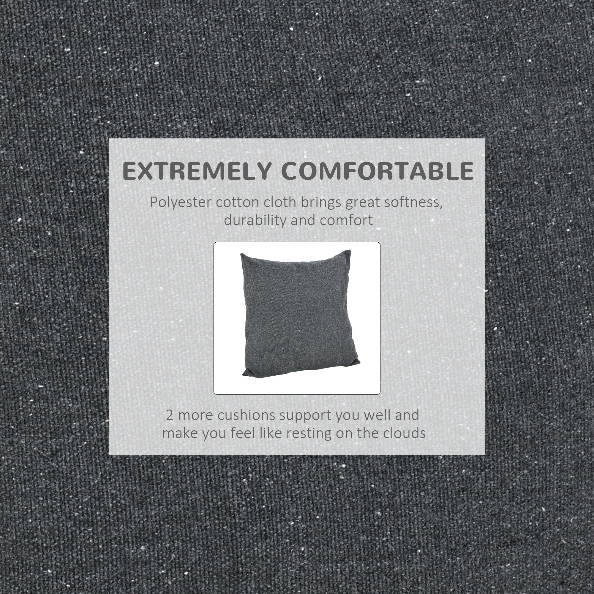 Outsunny Hammock Chair Hanging Rope Swing w/ Two Soft Seat Cushions for Bedroom Indoor Outdoor Dark Grey 