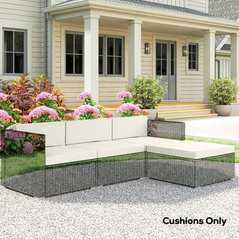 Patio Furniture Cushions Water-Repellent Outdoor Loveseat Cushion Removable Covers 23.6" x23.6", Cream