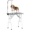 Foldable Pet Grooming Table for Dogs Cats with Adjustable Arm, Non-slip Surface, Grey