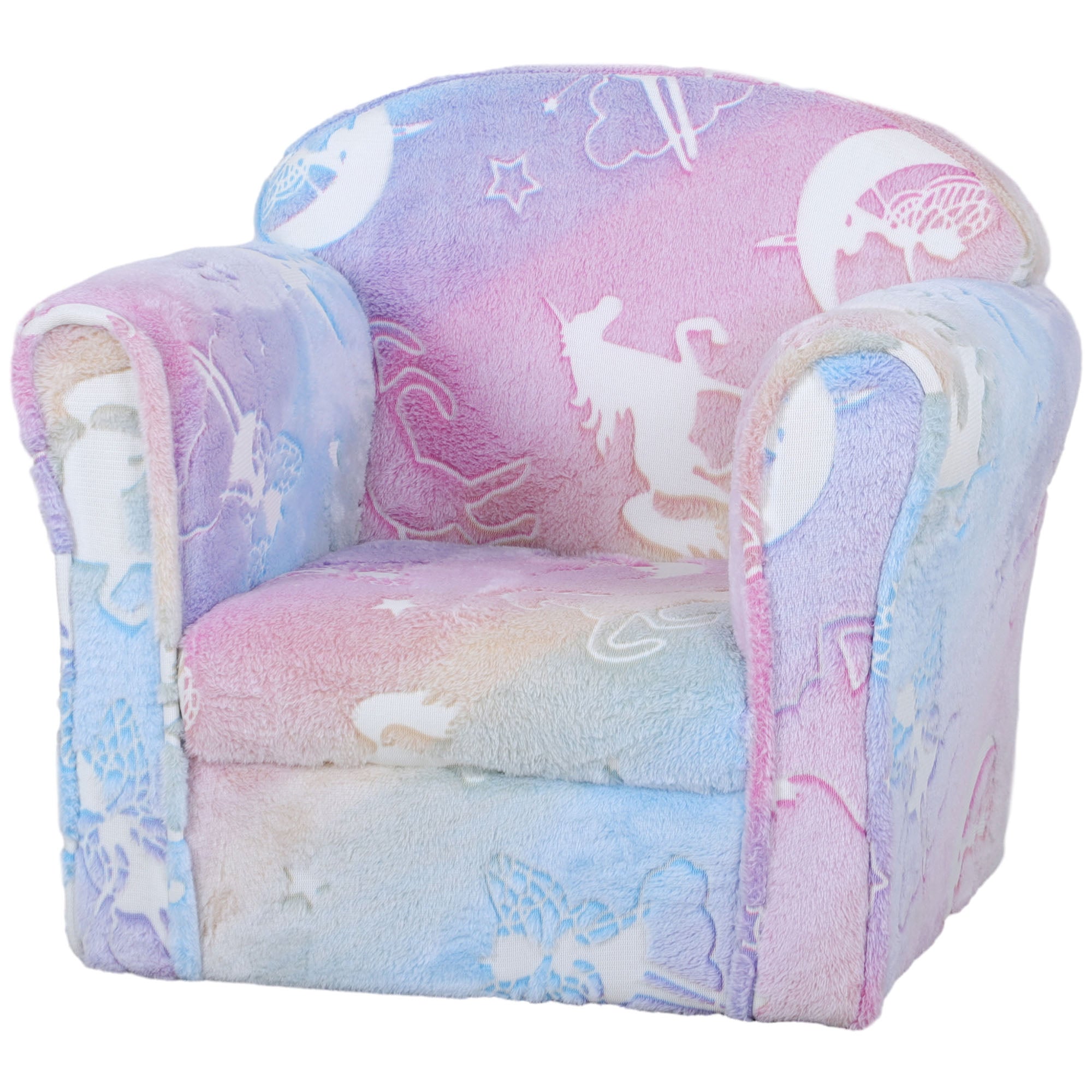 Qaba Toddler Chair with Luminous Fairy Design, Wooden Frame, for 18-36 Months, Multicolour 