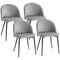 Modern Dining Chairs, Mid-Back Velvet-touch Upholstery Side Chair, Table Chair for Living Room, Dining Room, Grey, Set of 4