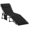 Outsunny Patio Folding Chaise Lounge Chair Outdoor Padded Tanning Recliner 5-Position Adjustable Black