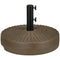 Umbrella Base, Heavy Duty Fillable Base Holder with Steel Pole, Round Parasol Stand for Patio, Outdoor, Backyard, Brown