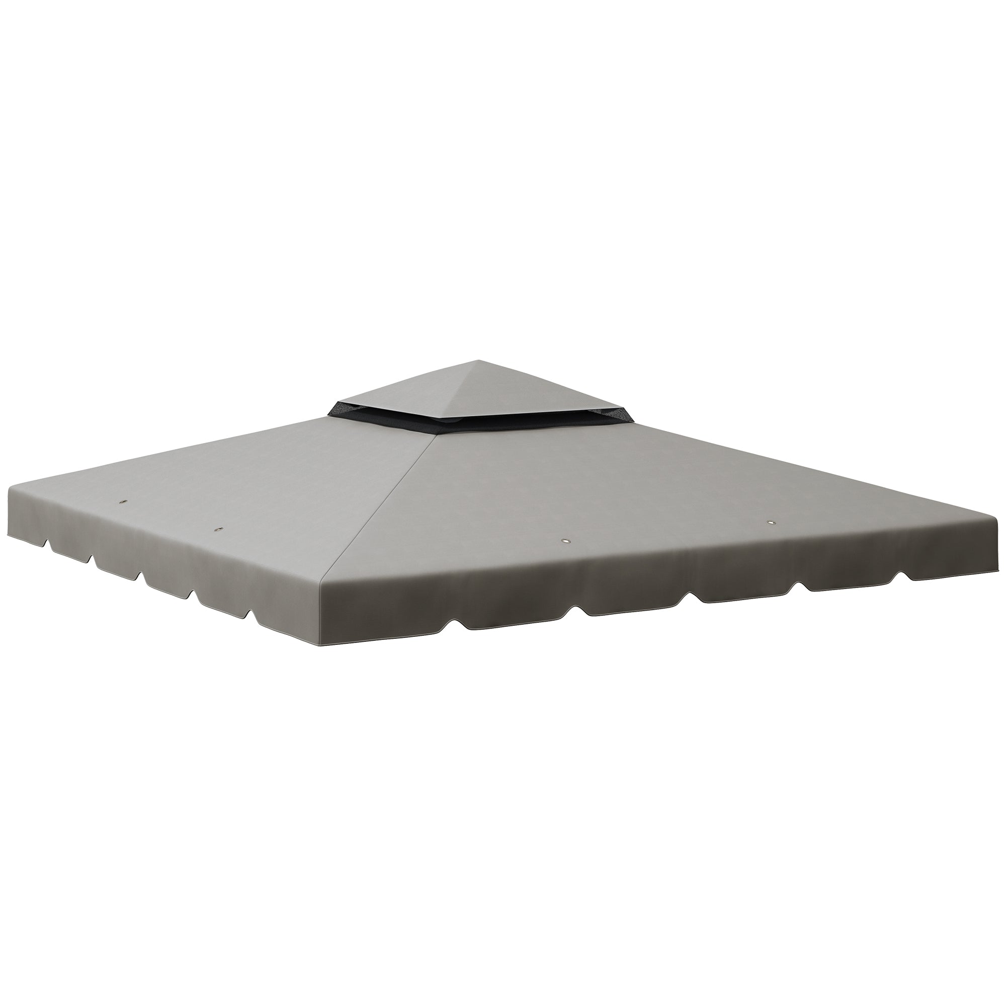 Outsunny Gazebo Replacement Canopy 9.8'x9.8' Top Cover Double Vented Roof Garden Patio Outdoor Grey 