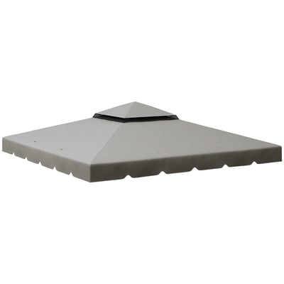 Outsunny Gazebo Replacement Canopy 9.8'x9.8' Top Cover Double Vented Roof Garden Patio Outdoor Grey 