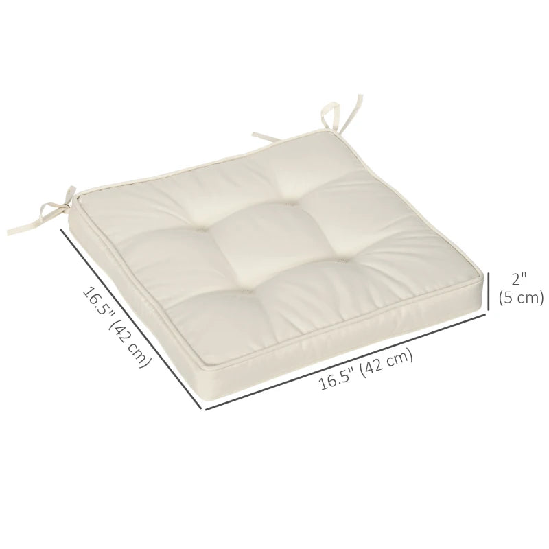 Replacement Cushions for Rattan Furniture, 4 Piece Outdoor Seat Cushion Pad for Patio Set, Cream White