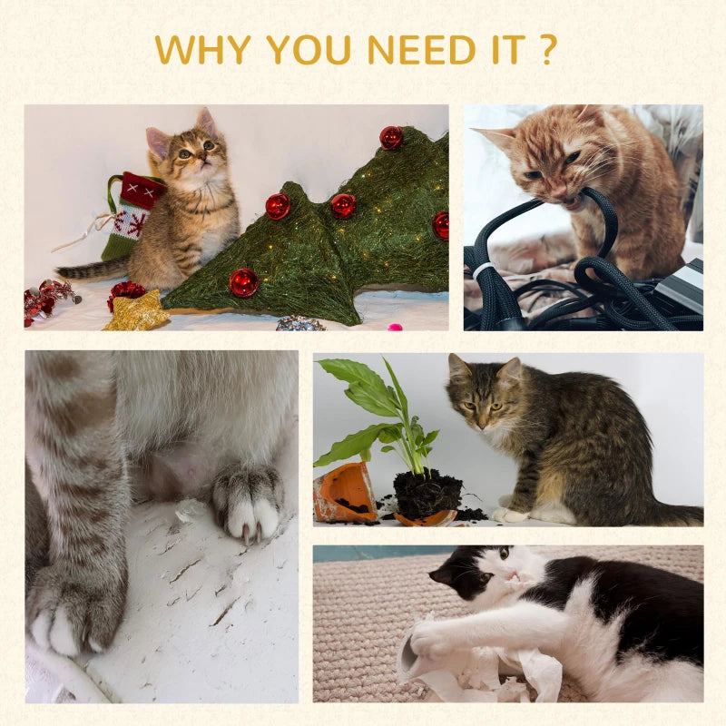 50 Inch Cat Tree, Multi-Level Cat Tower with Sisal Scratching Posts and Ramp, Bed, Condo, Hammock, Toy Ball, Grey