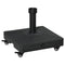 Outsunny Square Parasol Base Portable Umbrella Stand Weights with Wheels, Water or Sand Filled, for Φ1.5'', Φ1.9'' Poles, Black