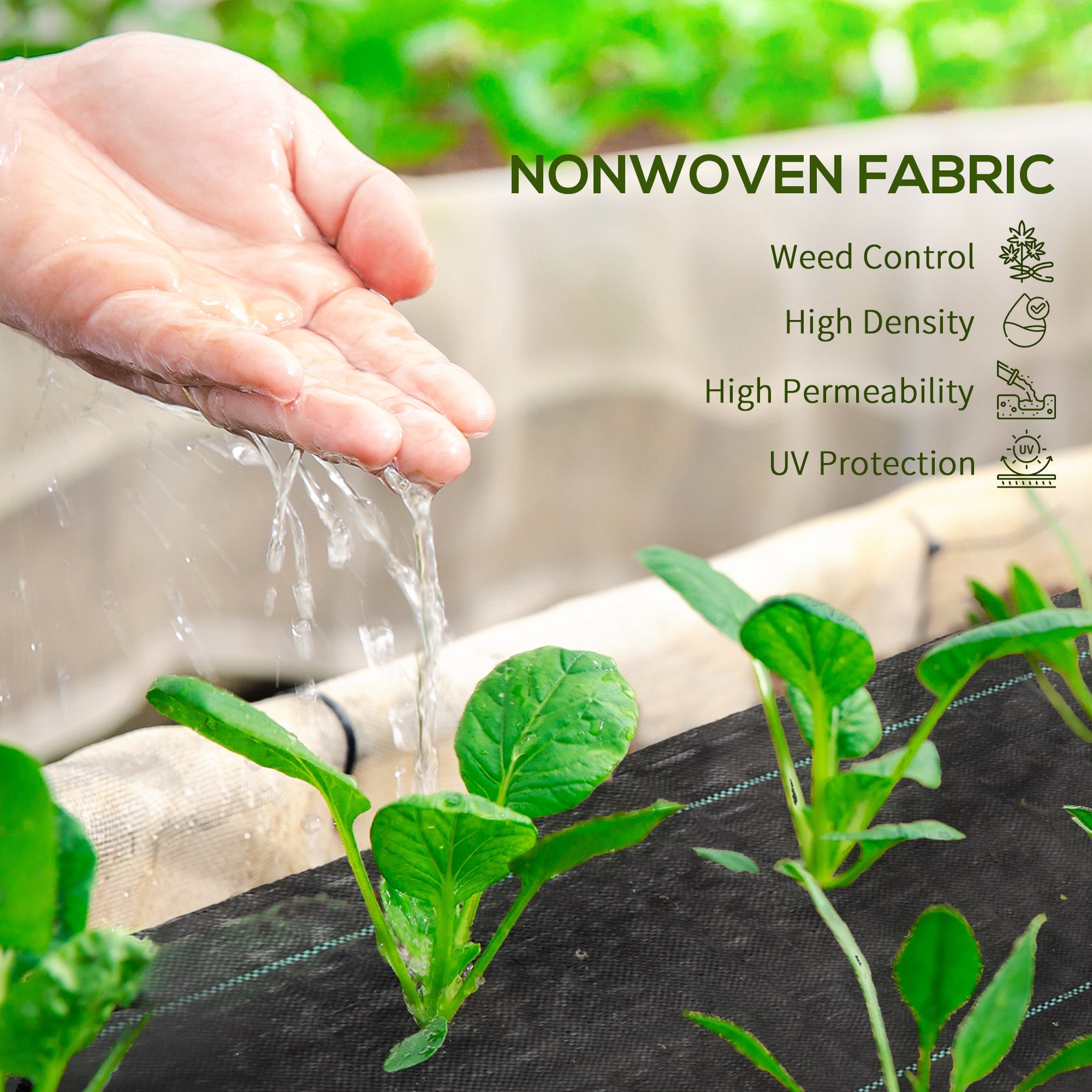 Outsunny Landscape Fabric 3ftx300ft Premium Weed Barrier Heavy-Duty Durable Weed Block Gardening Mat Easy Installation 