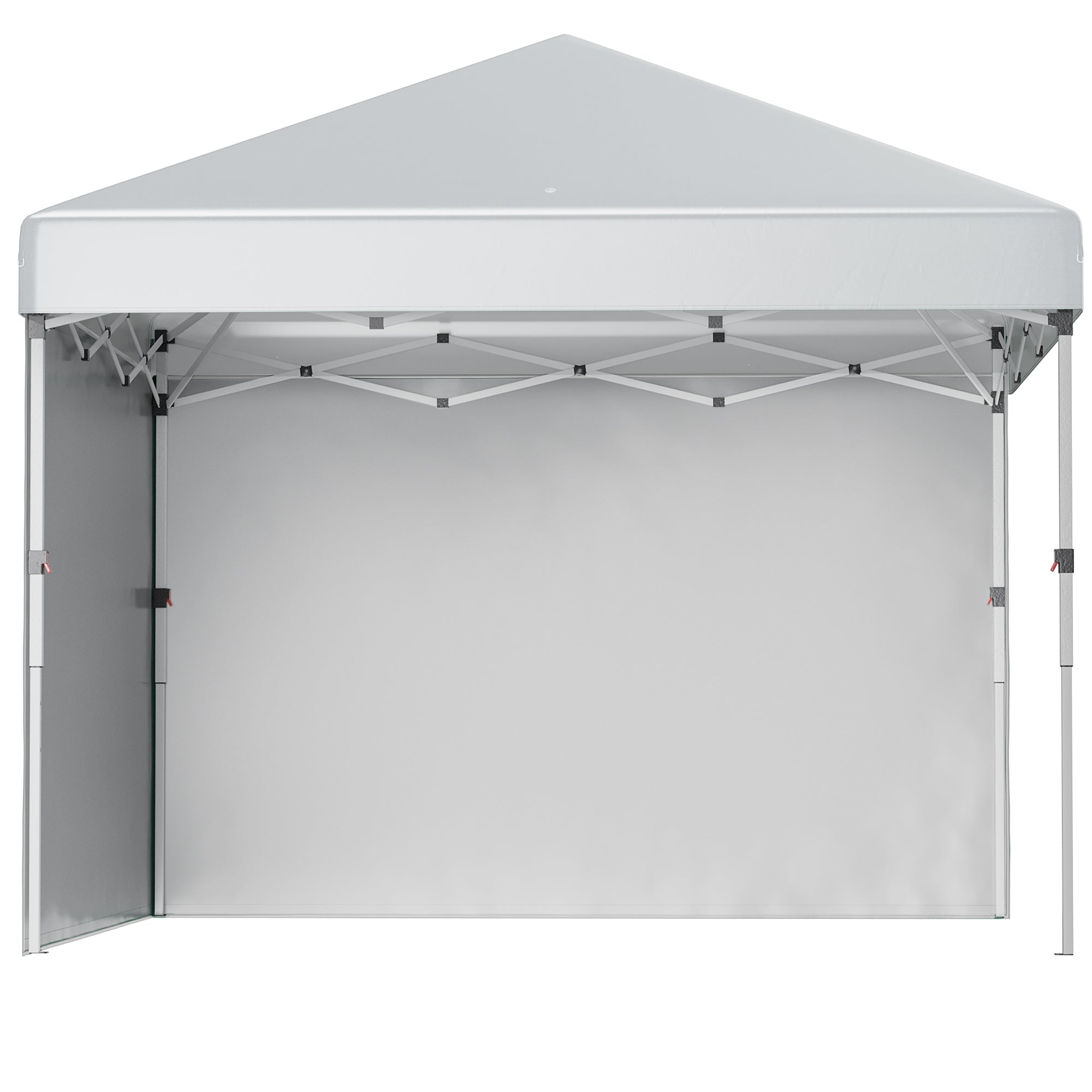 Outsunny 10' x 10' Pop Up Canopy with Sidewalls, Roller Bag, Height Adjustable Instant Tent for Outdoor Garden Patio, Light Grey 