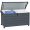 82 Gallon Garden Storage Box, Waterproof Outdoor Storage Container with Wheels and Handles, Dark Grey