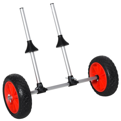 Soozier Universal Kayak Cart Trolley Strong Aluminum Frame Adjustable Width Crossbar Large Tires 