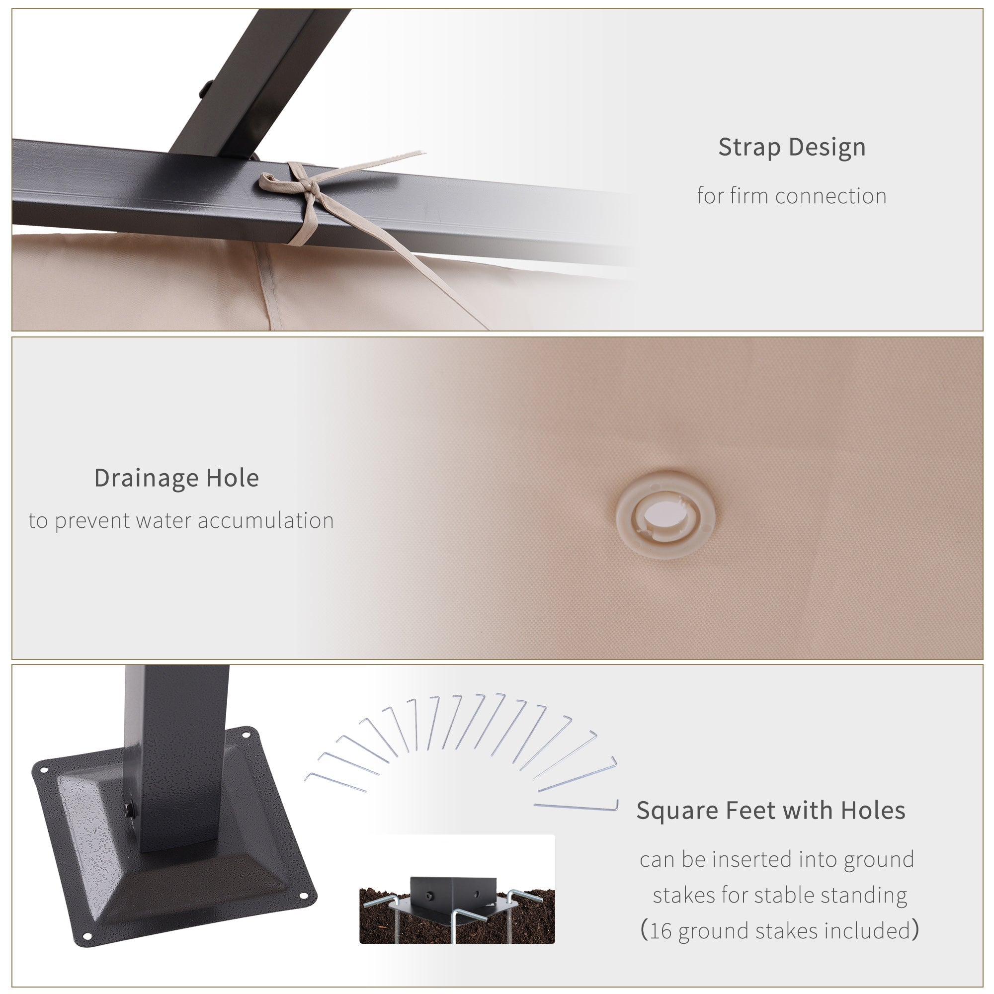 Outsunny 10' Modern Square Outdoor Pergola Gazebo - Retractable Sun Shade for Deck, Lawn & Patio BBQ Shelter 