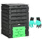 Outsunny Compost Bin, 120 Gallon (450L) Garden Composter with Gloves, 80 Vents and 2 Sliding Doors, Lightweight & Sturdy