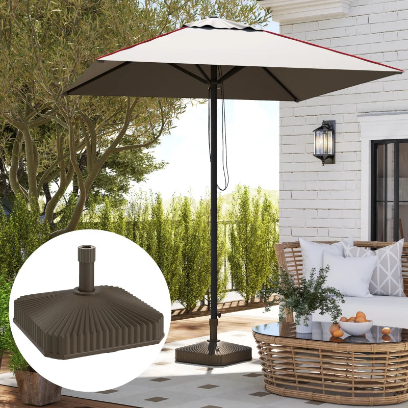 Patio Umbrella Base Umbrella Stand, Heavy Duty Outdoor Umbrella Stand Base 17.7" L x 17.7" W x 11.8" H Brown