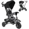Qaba 6 in 1 Toddler Tricycle for 1-5 Years Old with Push Handle, Removable Canopy, Rotatable Seat, Black