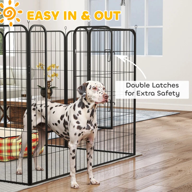 8 Panel Pet Playpen Play Yard Fence Home DIY Heavy-Duty Metal Foldable Indoor Outdoor 47"H