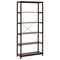 HOMCOM Bookcase 6-Tier Retro Industrial Metal Frame Display Shelf Living Room Study