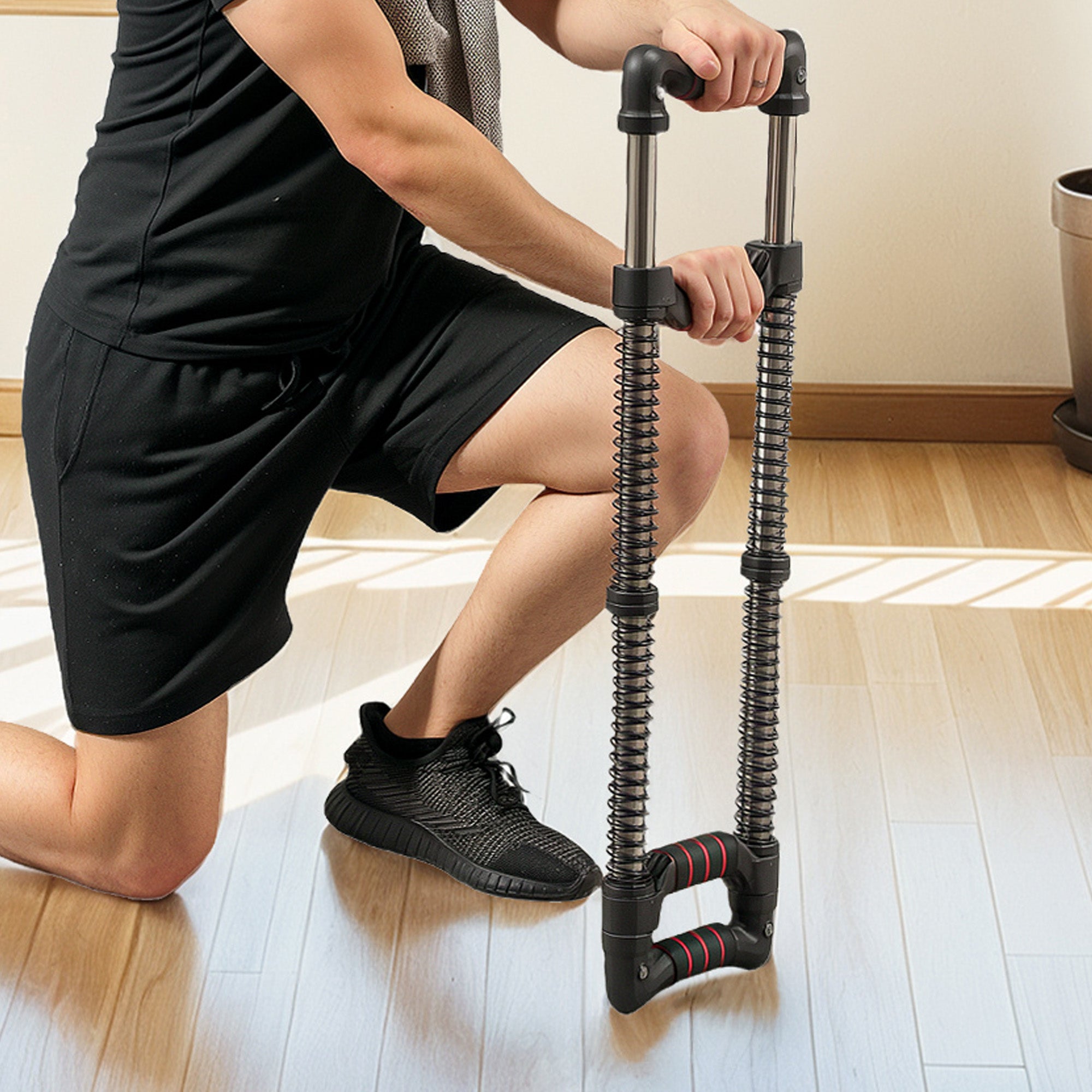 Soozier Chest Expander, Spring Chest Exerciser with 22-176 lbs Resistance for Men and Women Home Gym, Office or Travel 