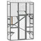 Wooden Catio Outdoor Cat Enclosure with 6 Jumping Platforms, Scratching Post, 2 Ramps, Waterproof Roof, Grey