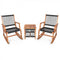 3-Piece Acacia Wood Rocking Bistro Set with Table, Outdoor Patio Seating Set