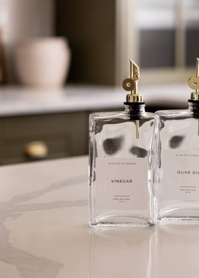 Vinegar Rectangle Glass Dispenser Bottle 