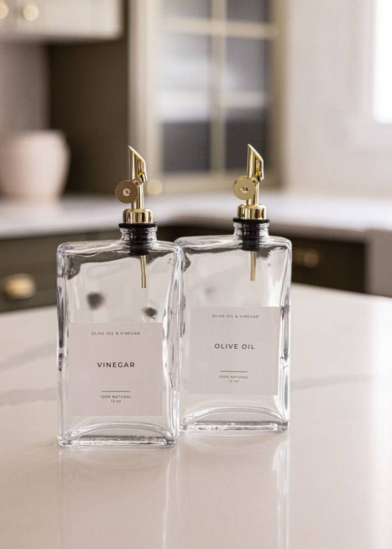 Vinegar Rectangle Glass Dispenser Bottle 