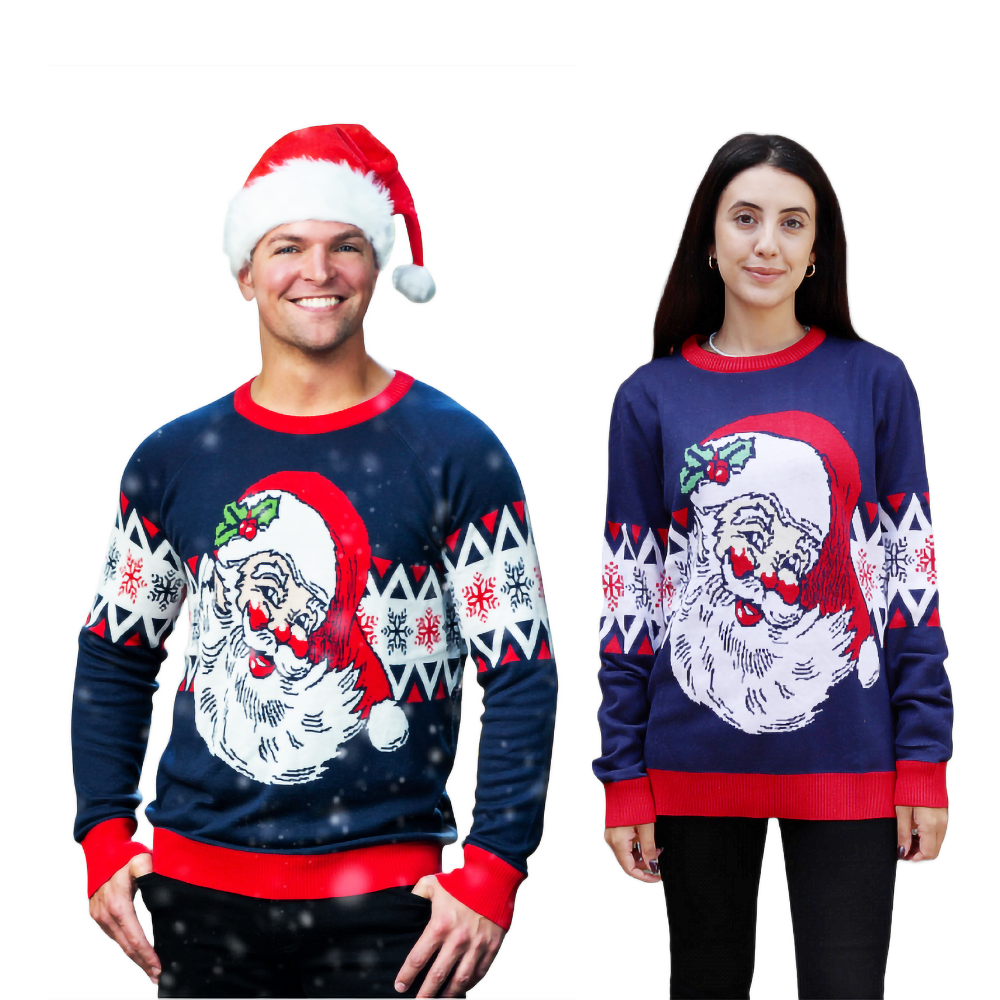 Couple - Vintage Laughing Santa  Sweater 