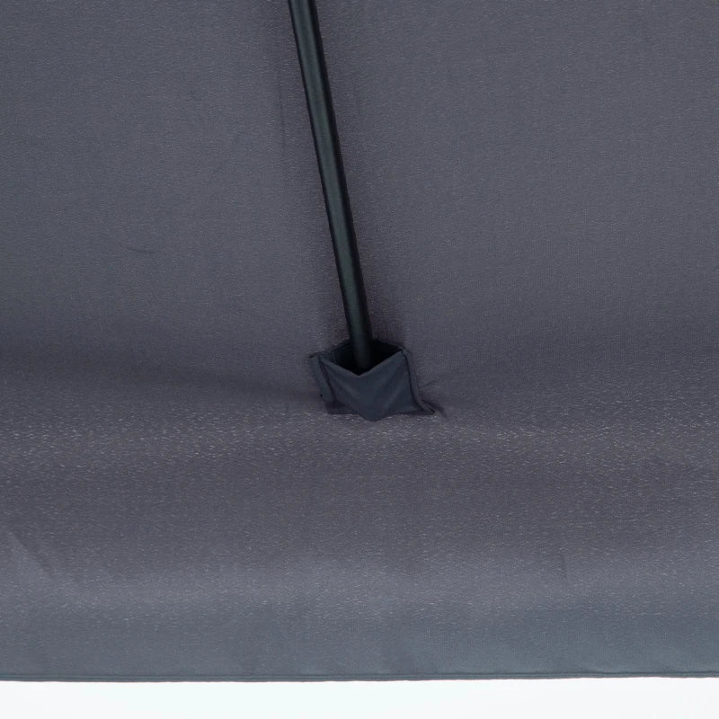 7.5ft Half Umbrella Semi Patio Parasol with Crank Handle, Top Vent for Garden, Balcony- NO BASE INCLUDED, Grey