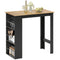 Modern Bar Table, Counter Height Dining Table with 3 Storage Shelves for Kitchen, Dining Room, Living Room, Walnut