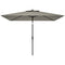 Patio Umbrella with 22 LED Solar Lights and Tilt, Light Grey