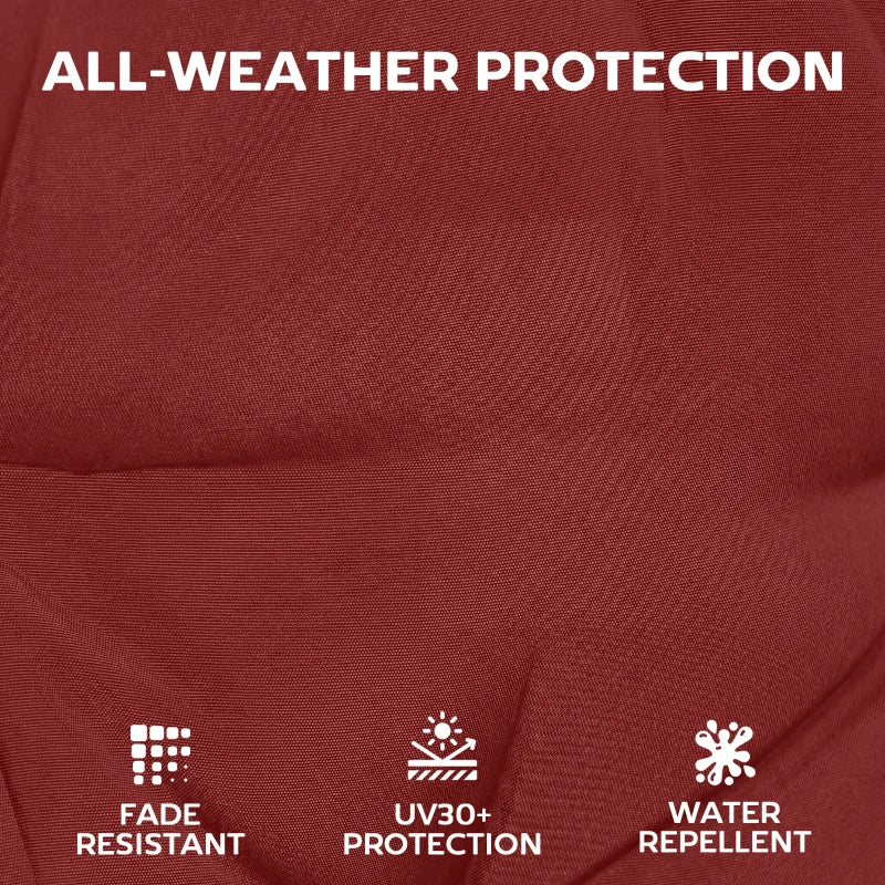 Patio Chair Cushions Set of 4, Waterproof Non-Slip Lounge Chair Cushions, 44"x21", Wine Red