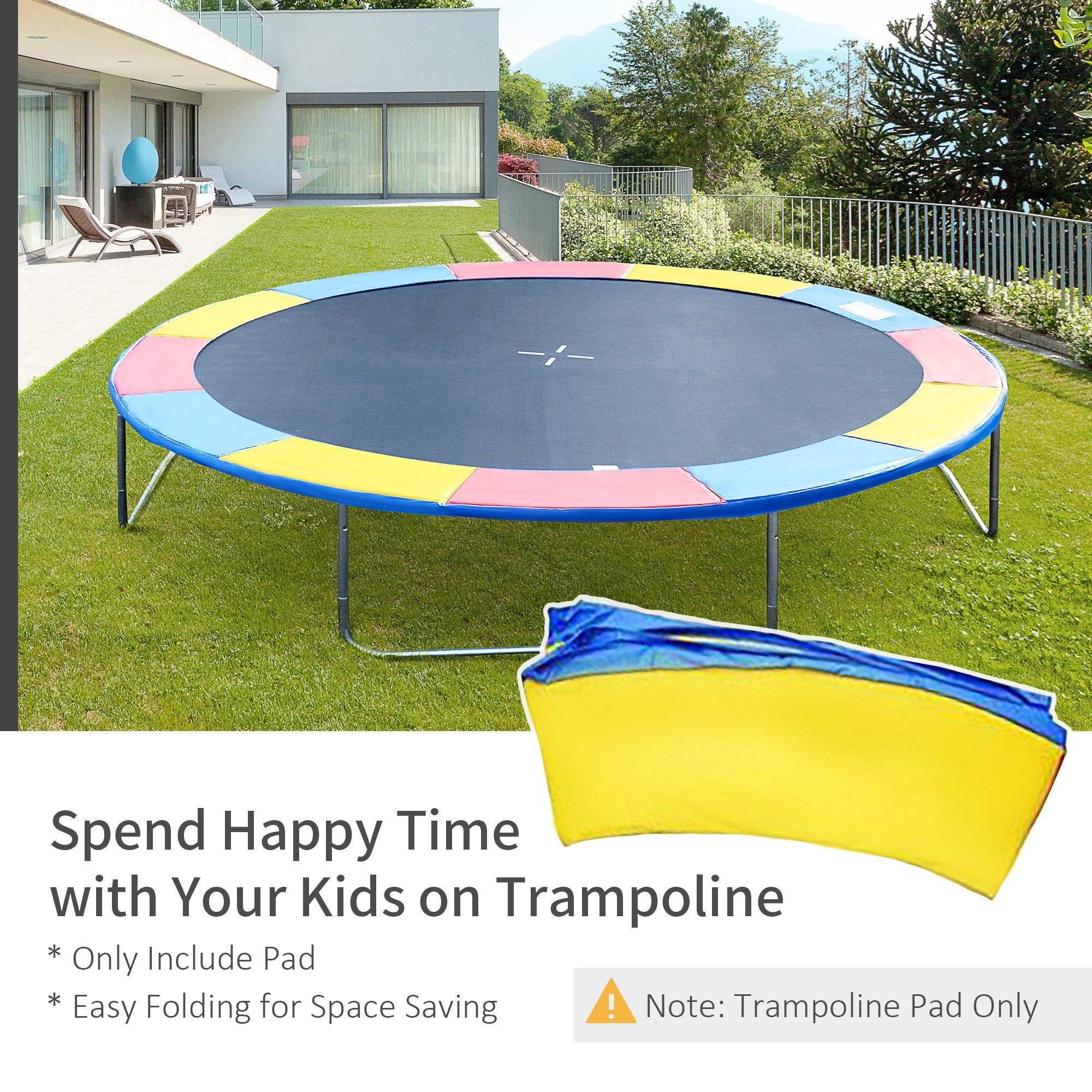 Round Trampoline Pad 14 FT Outdoor Bounce Jump Safety Frame Exercise 