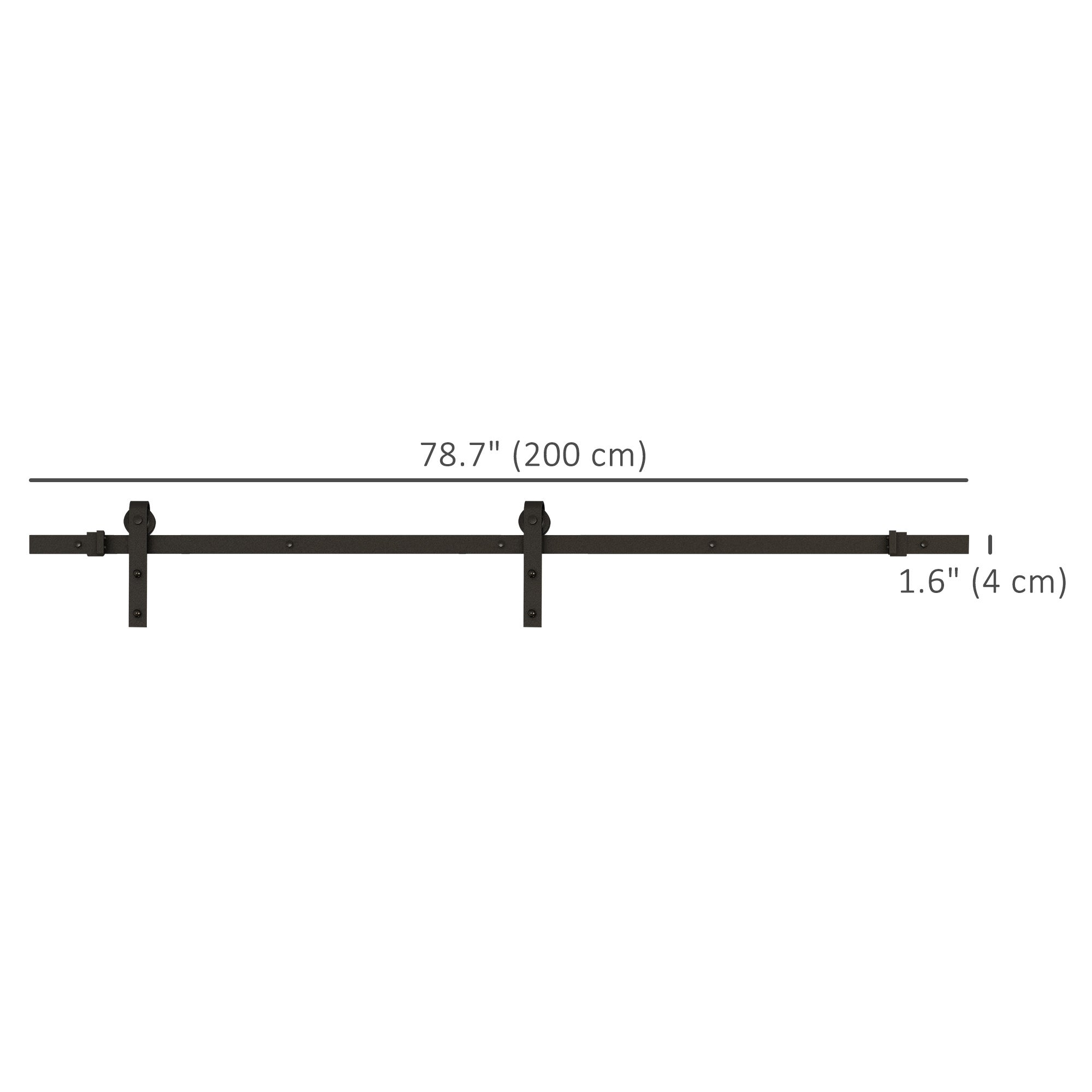 HOMCOM 6.6FT CARBON STEEL Sliding Wood Barn Door Hardware Track Set Door System Carbon Steel J Shape Roller 