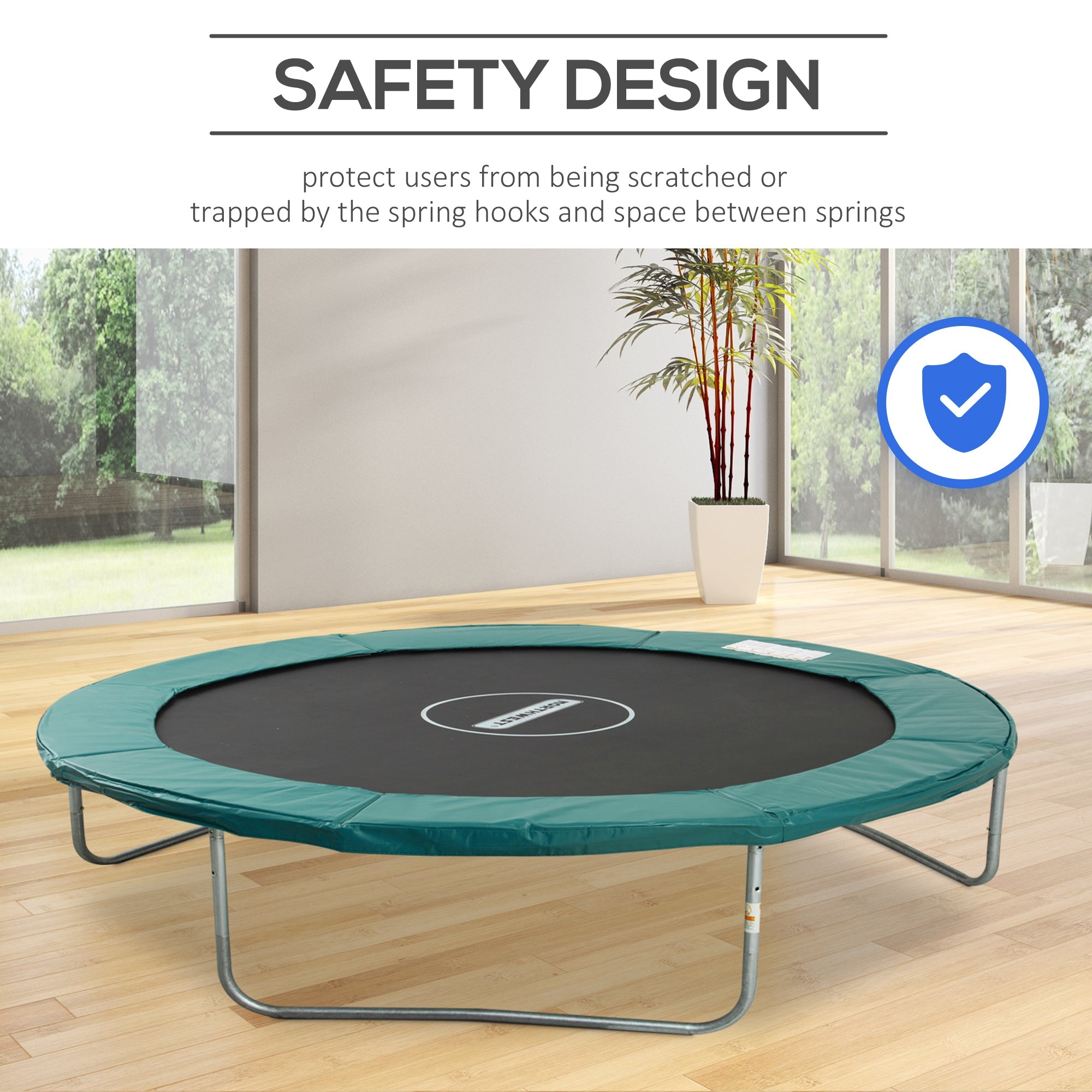 HOMCOM 14FT Trampoline Safety Pad Replacement Jump Bounce Protection Cover Green 
