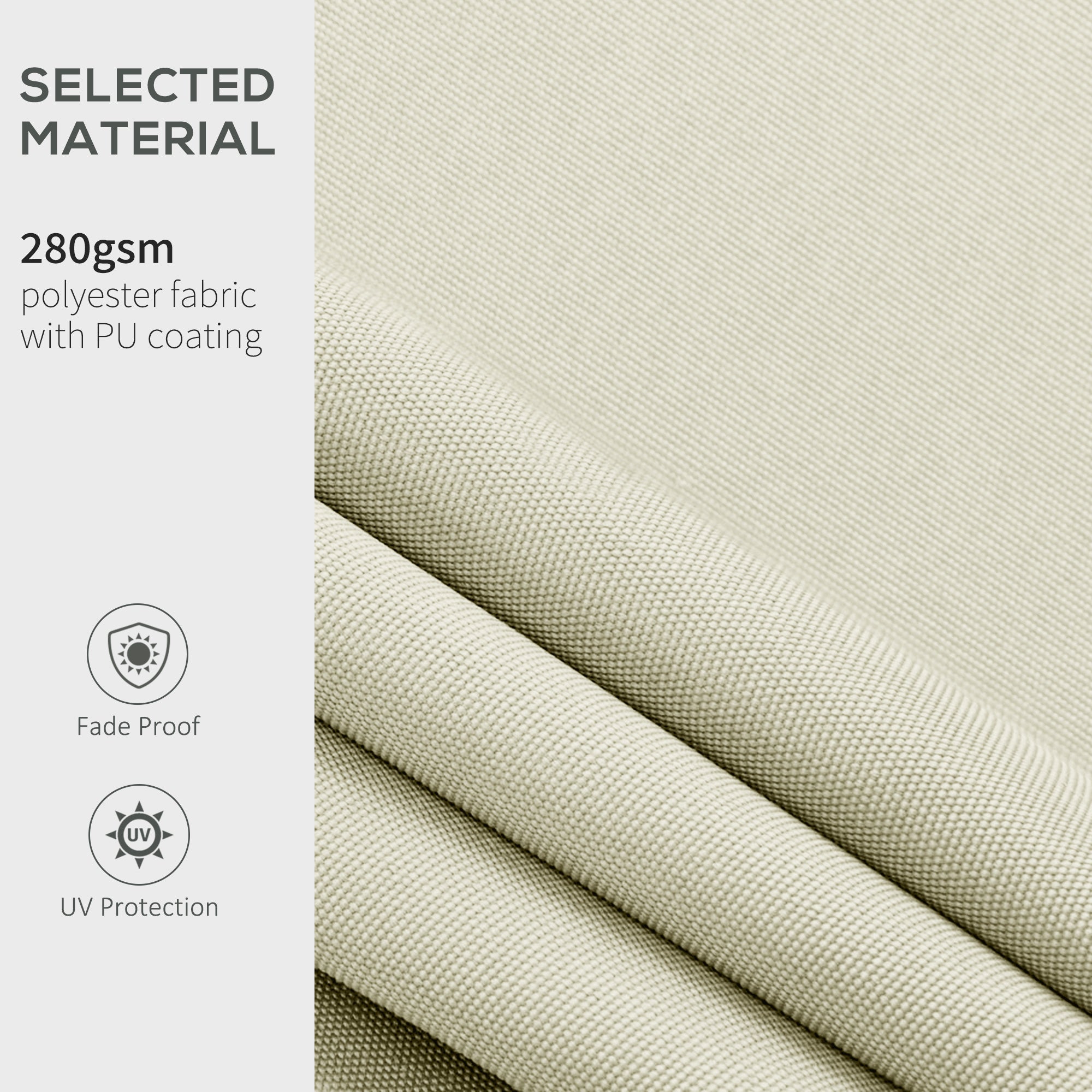 Outsunny Retractable Awning Canopy: 10'x8' Cream White Fabric Replacement for Outdoor UV Blocking Sunshade 